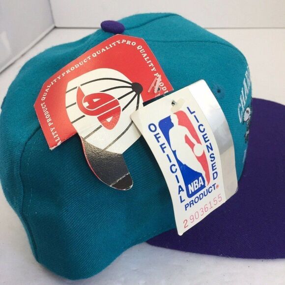 Vintage 90's NBA Charlotte Hornets AJD Snapback Cap Hat NWT - Picture 5 of 8